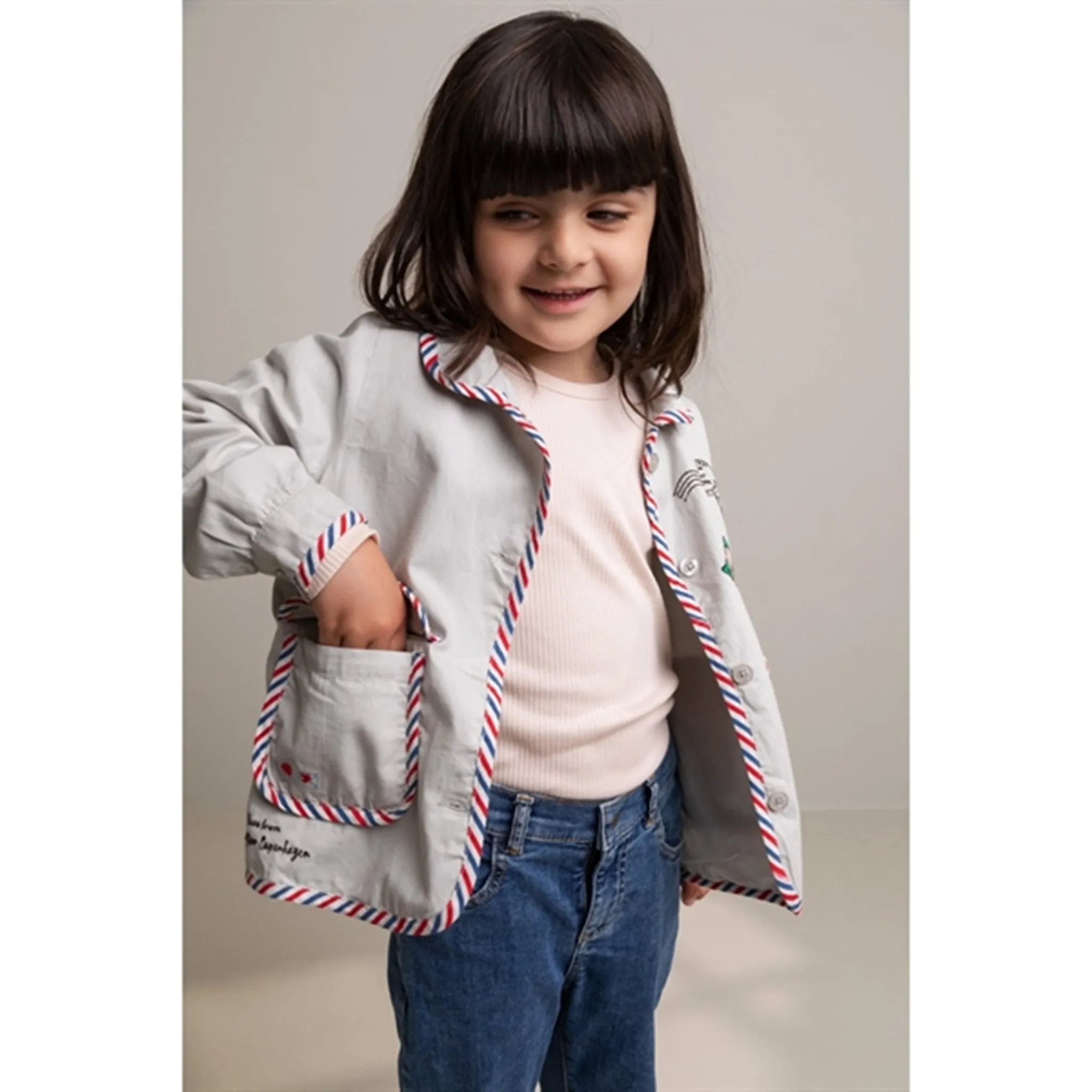 Light Reflective Trims Praise MarMar Pearl Grey Jenna Jacket