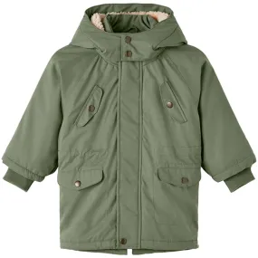 Lil'Atelier Oil Green Golan Padded Jacket Hooded style Range