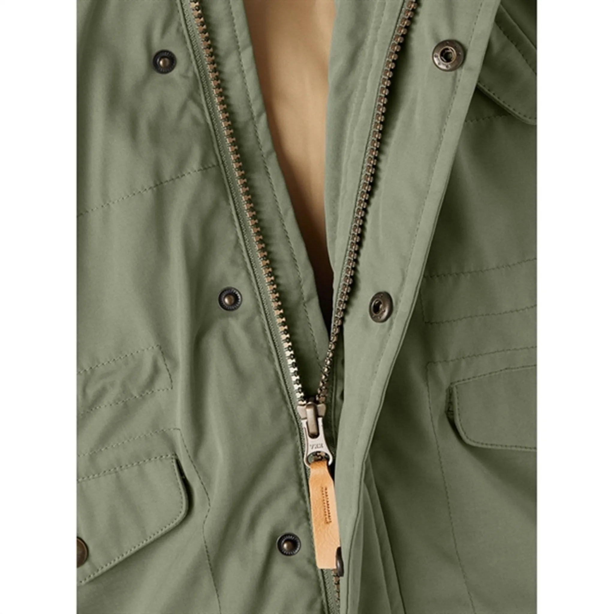 slim AdjustableCuffs Lil'Atelier Oil Green Golan Padded Jacket