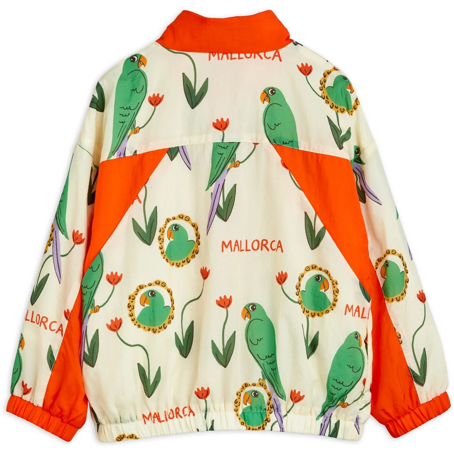 Mini Rodini Multi Parrots AOP Nylon Tracksuit Jacket Winter Essentials Drop Hood Style