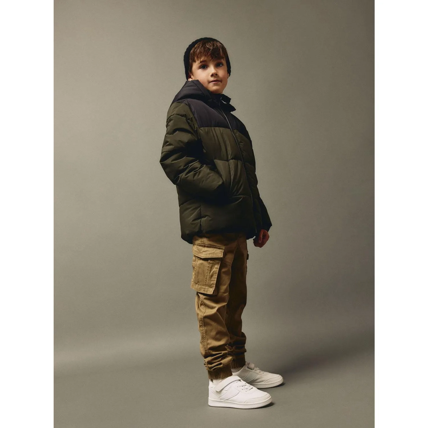 Name It Rosin Morning Puffer Jacket Neutral-Shade Scalloped-Edge