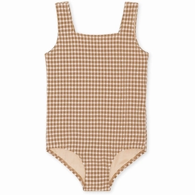 Contrast-Trim Konges Sl?jd Toasted Coconut Fresia Swimsuit