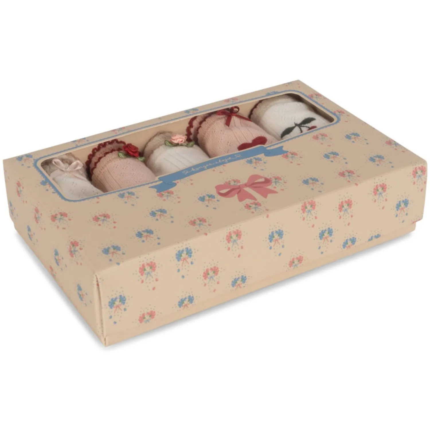 Konges Sl?jd Rose/White Mix Minna 5 Pack Girl Underpants Gots Smooth seams Smooth Hug