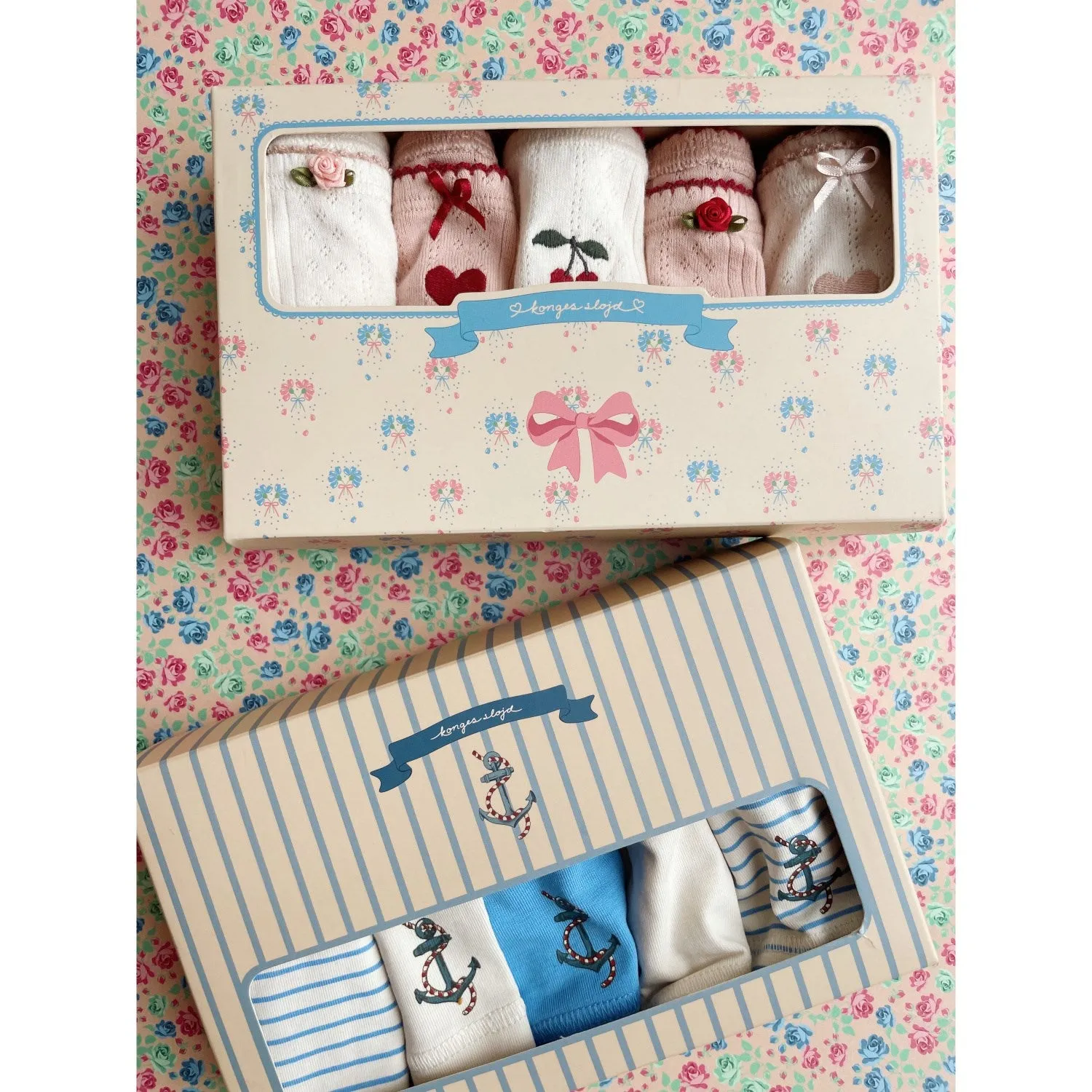 Relax Style Konges Sl?jd Rose/White Mix Minna 5 Pack Girl Underpants Gots