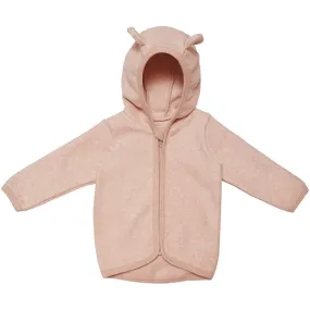 Huttelihut Jacket Ears Cotton Fleece Fluffy Dusty Rose Clean Fit