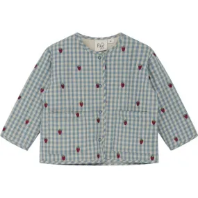 Rain Comfort Fl?ss Polly Jacket Berry/Blue Gingham