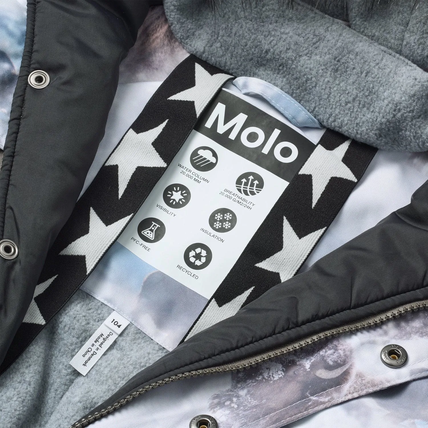 Cut-Out-Detail Molo Bison Polaris Fur Junior Snowsuit
