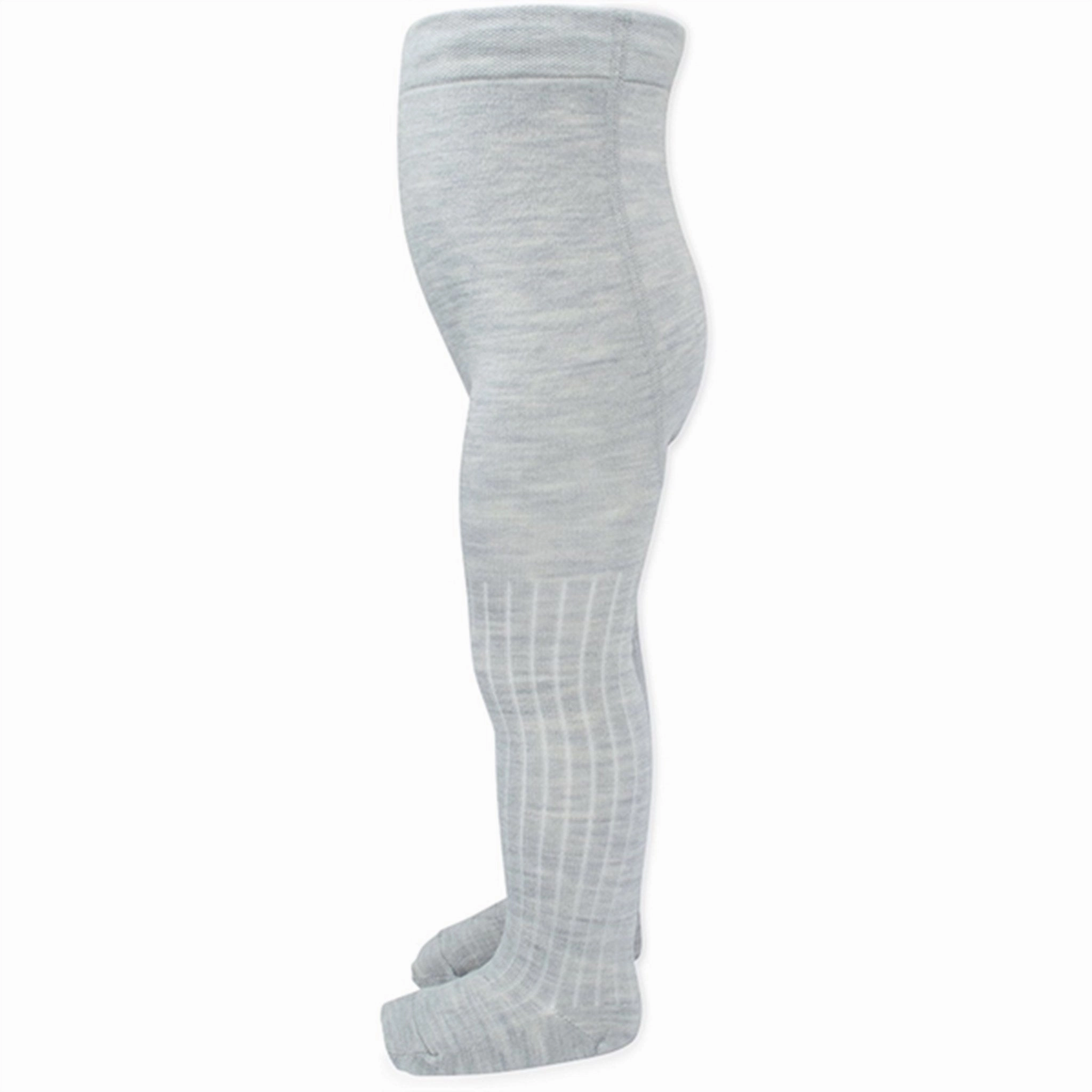 Lillelam Wool Tights Medium Grey Solid Color Mid-waisted-design-characteristic