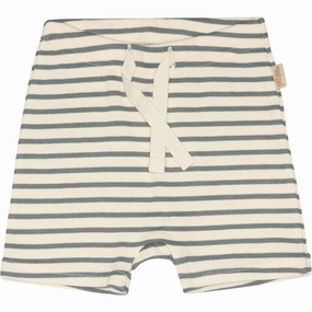 Petit Piao Light Petrol/Offwhite Shorts Modal Striped printed shorts Breathable fabric construction