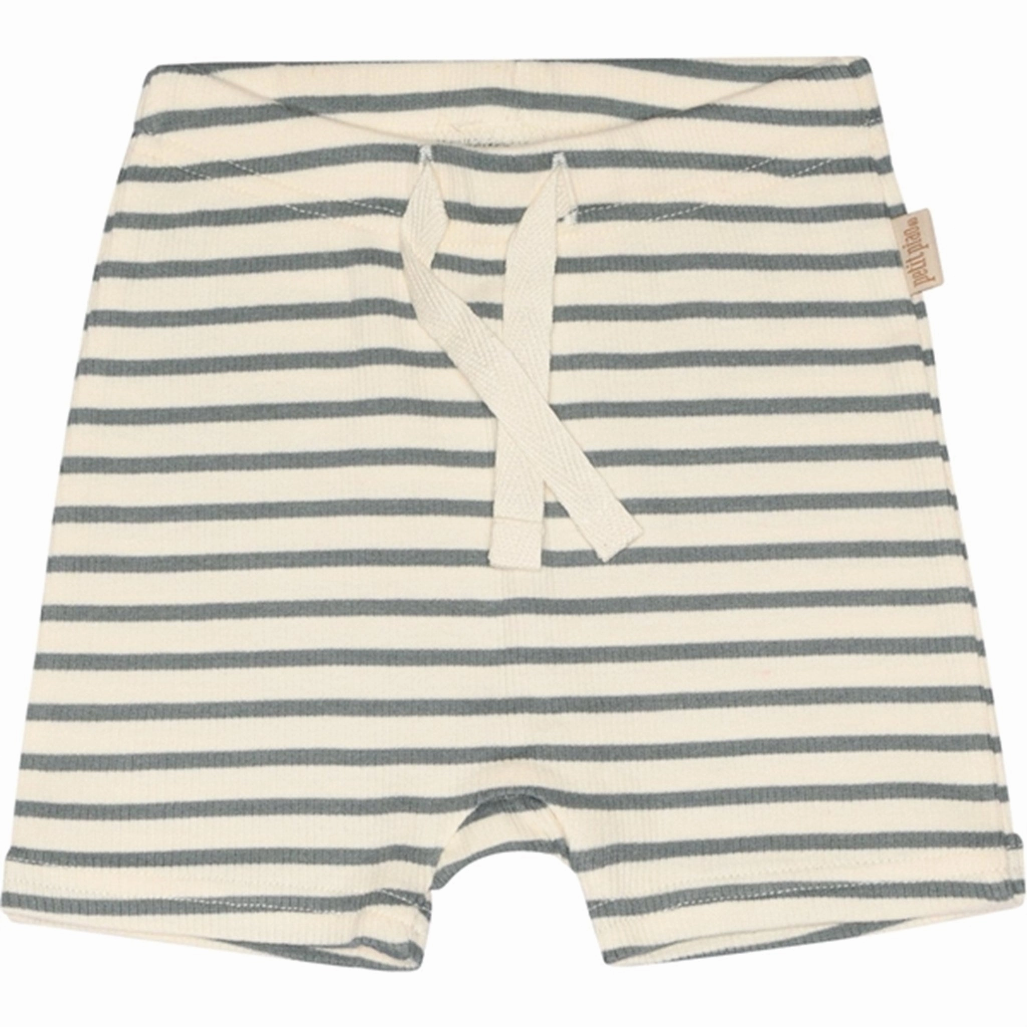 button-down look Petit Piao Light Petrol/Offwhite Shorts Modal Striped