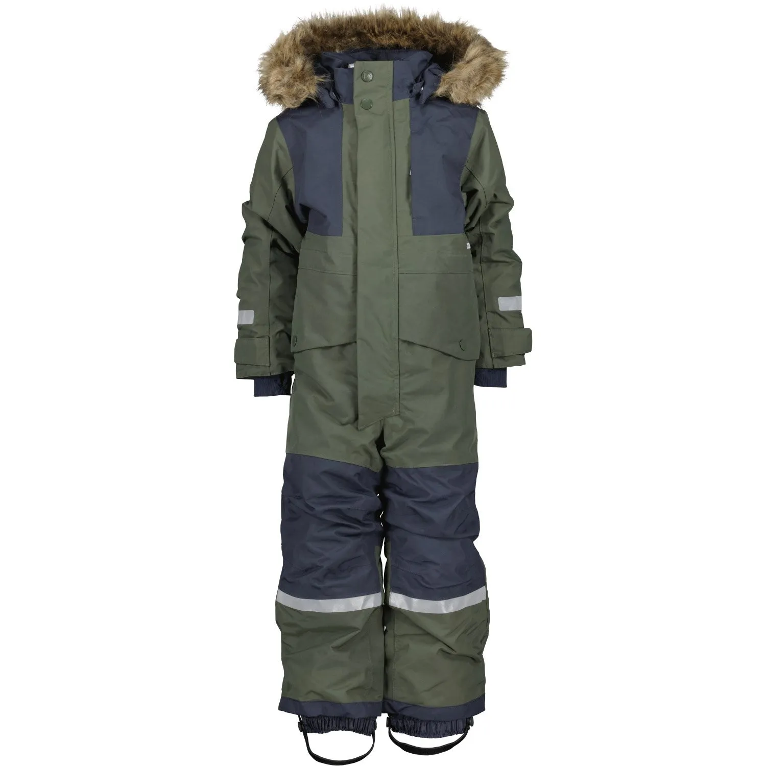 Solid-color Didriksons Deep Green Bj?rnen Kids Coverall