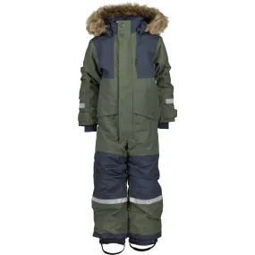 Solid-color Didriksons Deep Green Bj?rnen Kids Coverall