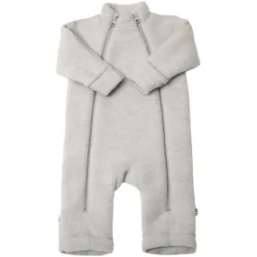 Silky-Feel Baby-Shower Joha Wool Silver Melange Overalls