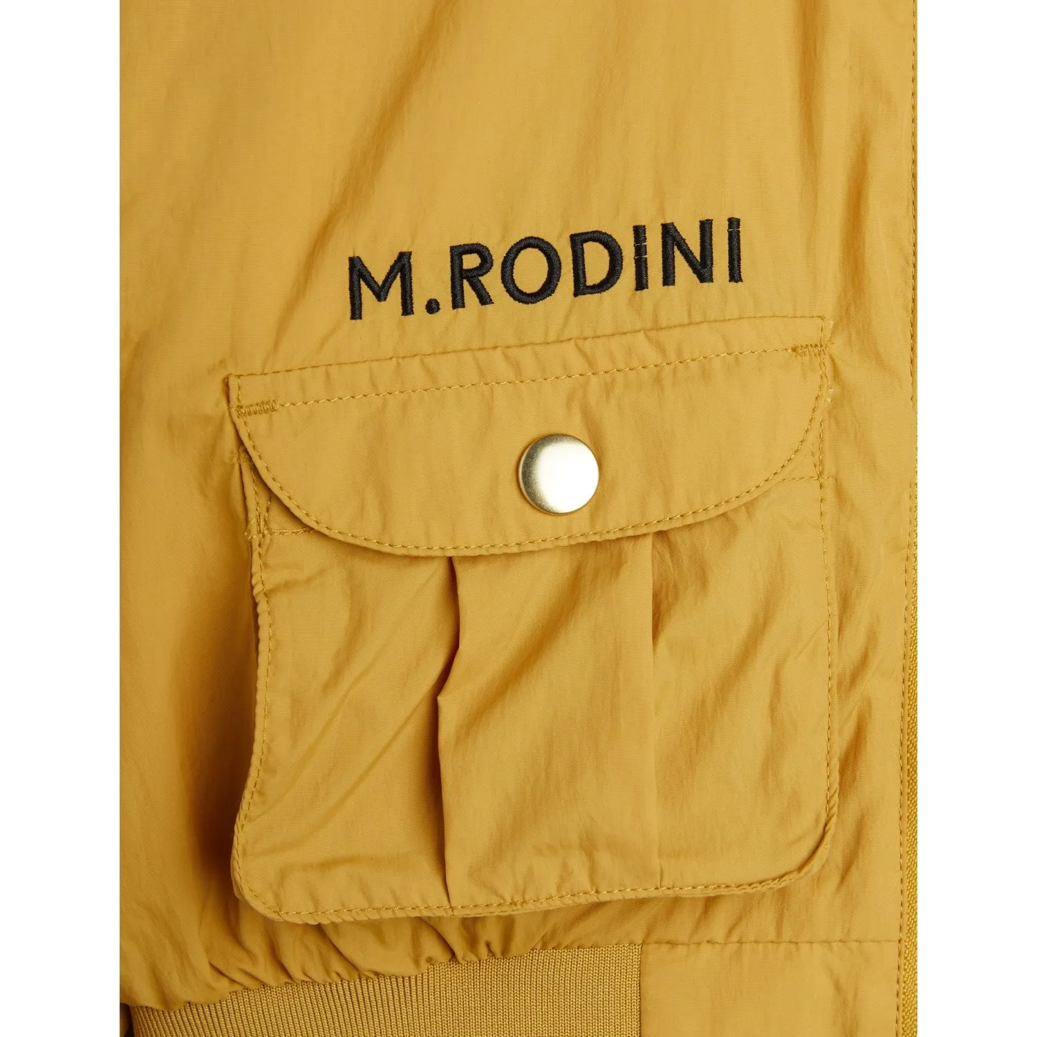 Mini Rodini Beige Dog Nylon Baseball Jacket Embroidery All Weather Protection