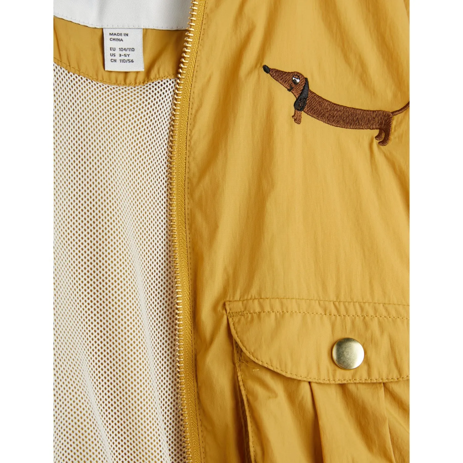 Mini Rodini Beige Dog Nylon Baseball Jacket Embroidery Bestow Target