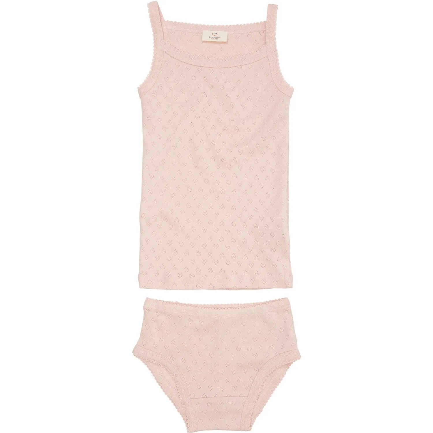 COPENHAGEN COLORS Dusty Rose Pointelle Heart Underwear Set Contoured Fit Dark