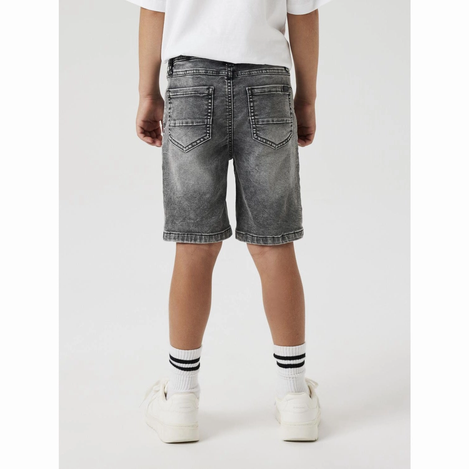 Easy Adjust Drawcord Name It Medium Grey Denim Ryan Jogger Denim Shorts Noos