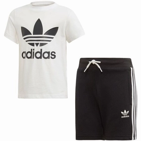 semi - formal event Pocket Reinforcement adidas Short Tee Set White/Black