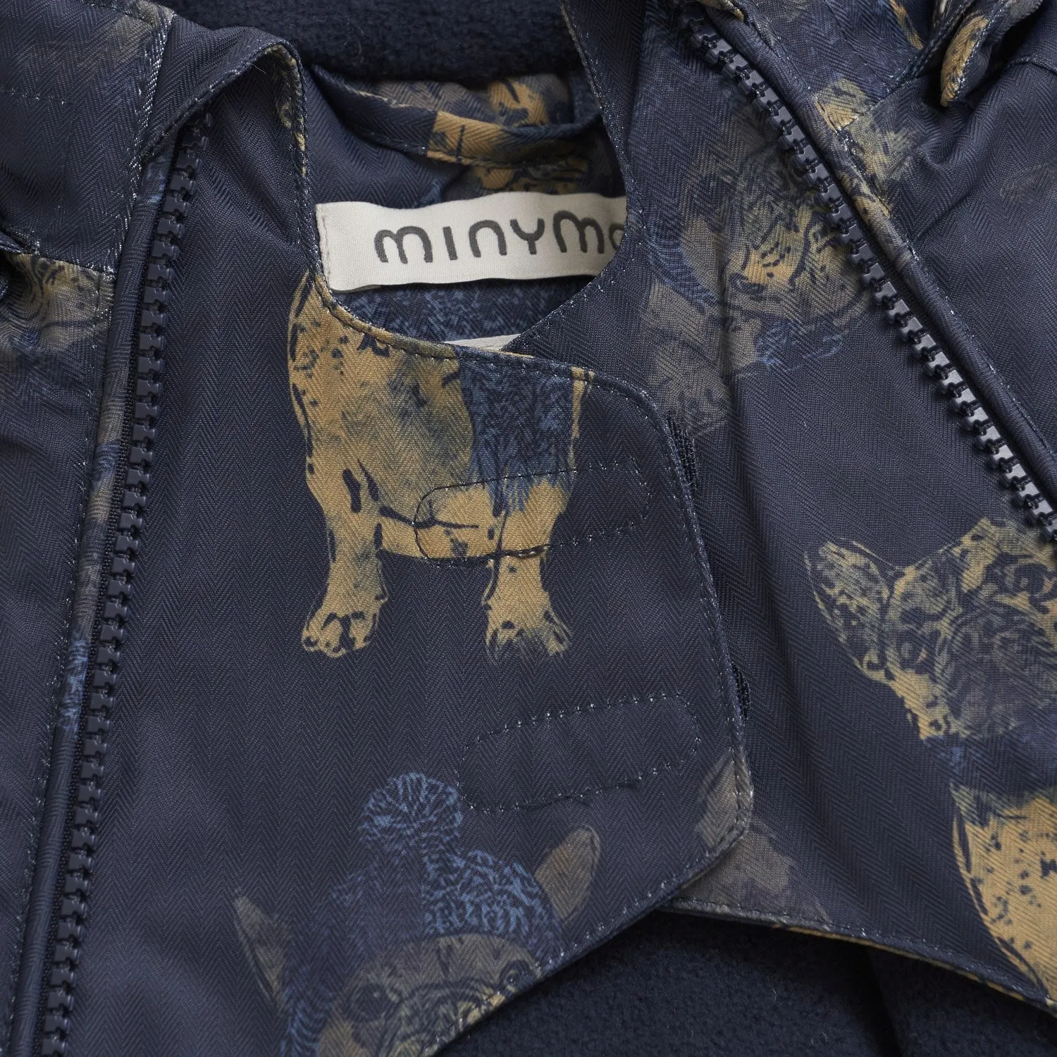 Boxy-Style Minymo Navy Snow Suit AOP