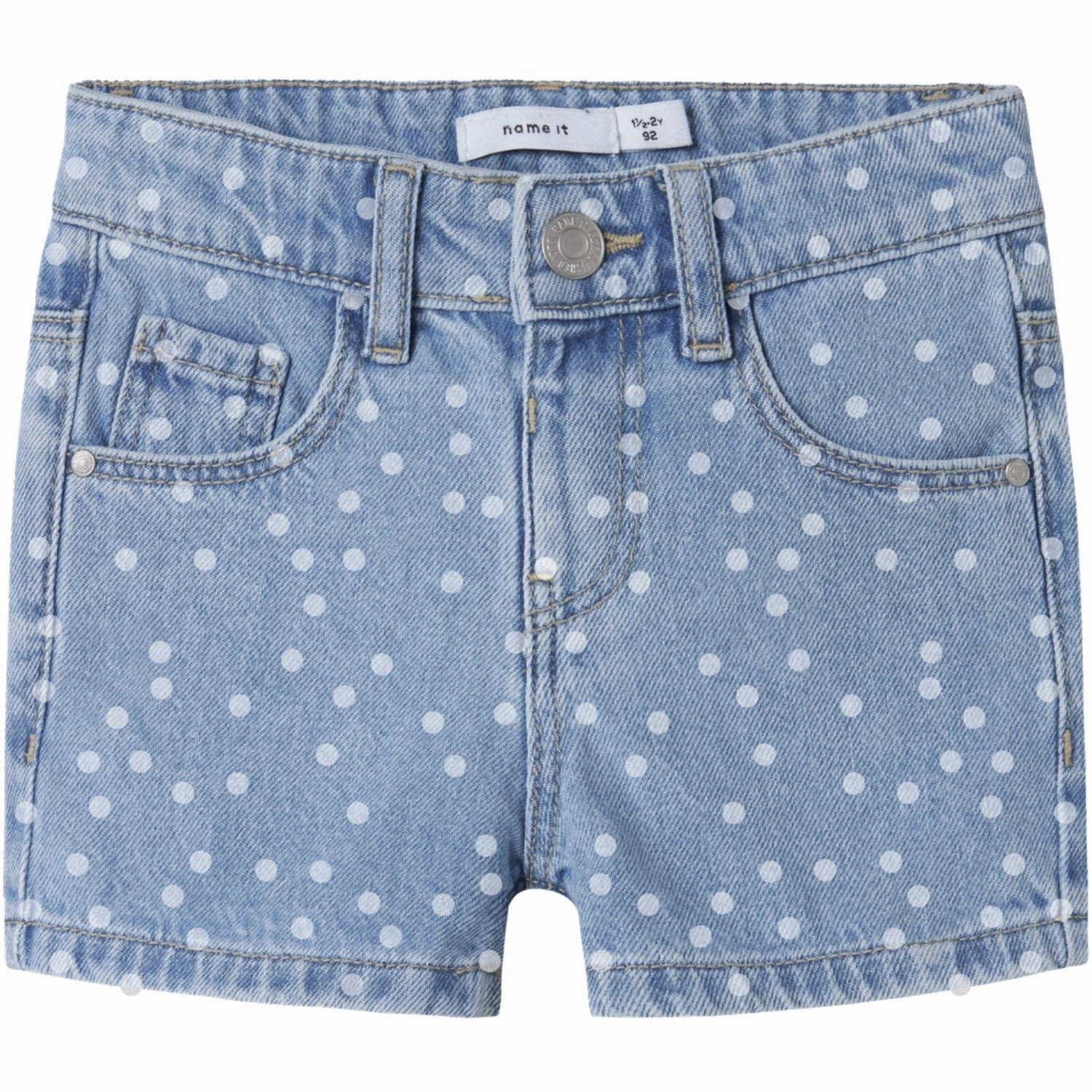 Reflective details Smart Look Name It Light Blue Denim Dots Rose Regular Denim Shorts