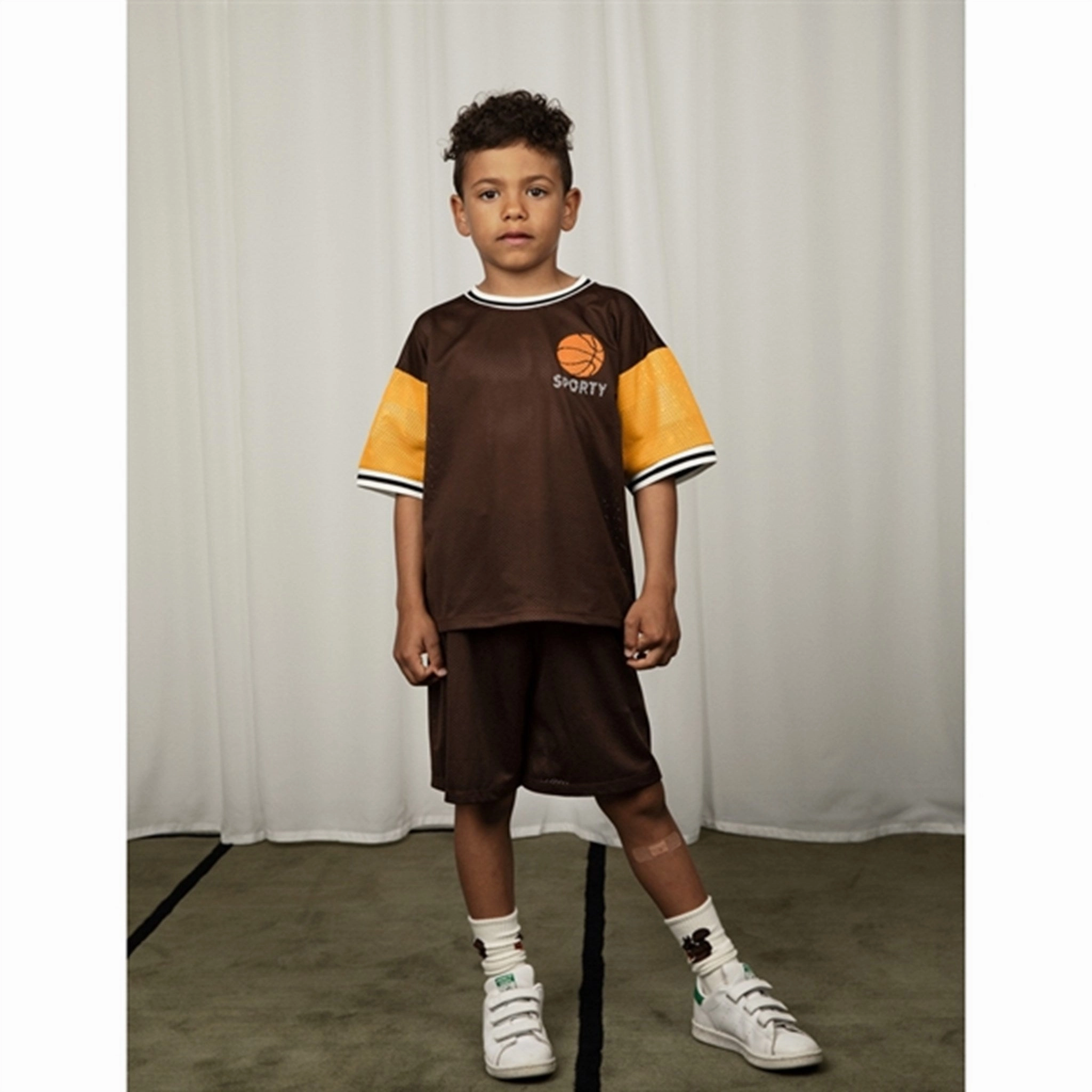 Breathable fabric construction Mini Rodini Brown Basket Mesh Sp Shorts