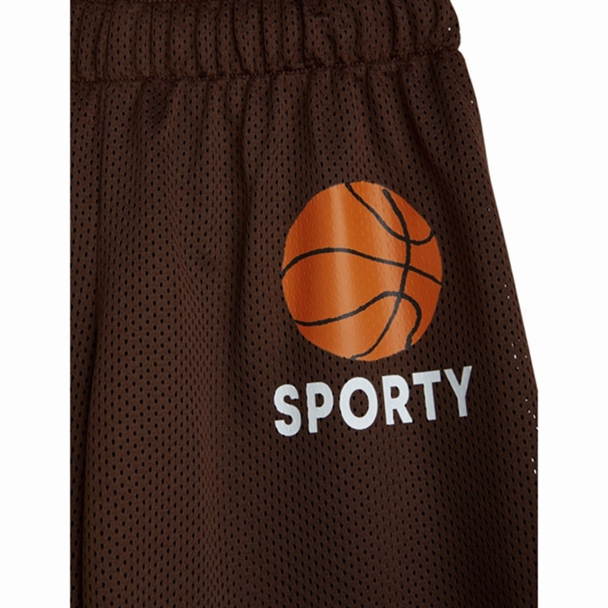 Mini Rodini Brown Basket Mesh Sp Shorts Eco Certified Dye