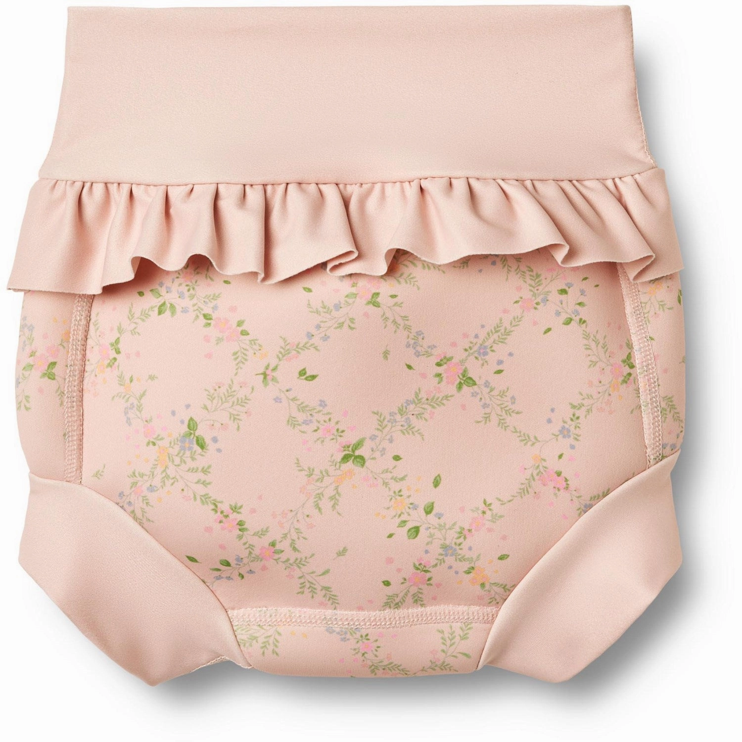 Wheat Powder Checked Flowers Neoprene Swim Pants Rita Sand Free