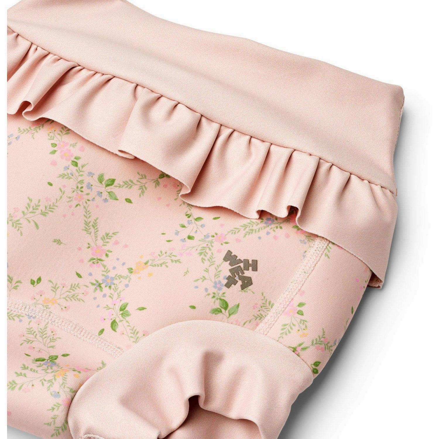 Wheat Powder Checked Flowers Neoprene Swim Pants Rita Holiday Swim