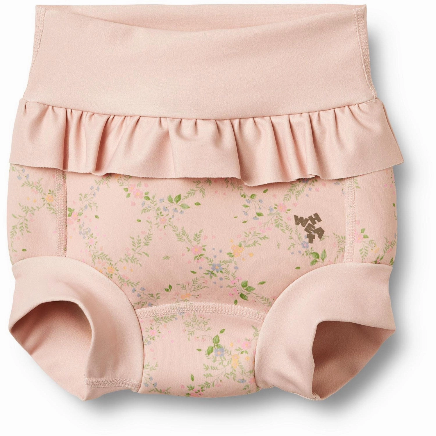 Soft Elastic Edging Ultrasonically Welded Seams Wheat Powder Checked Flowers Neoprene Swim Pants Rita