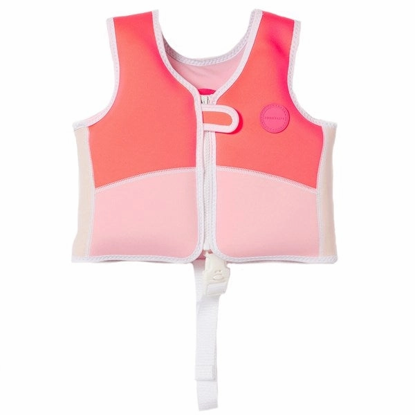 SunnyLife Swim Vest Melody the Mermaid Neon Strawberry Tummy Control Panels