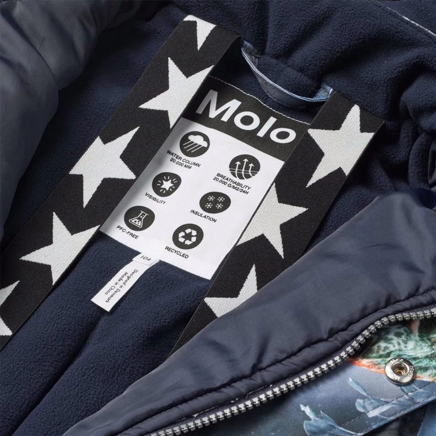 Molo Dino In Space Polaris Snowsuit Sequin-Detail