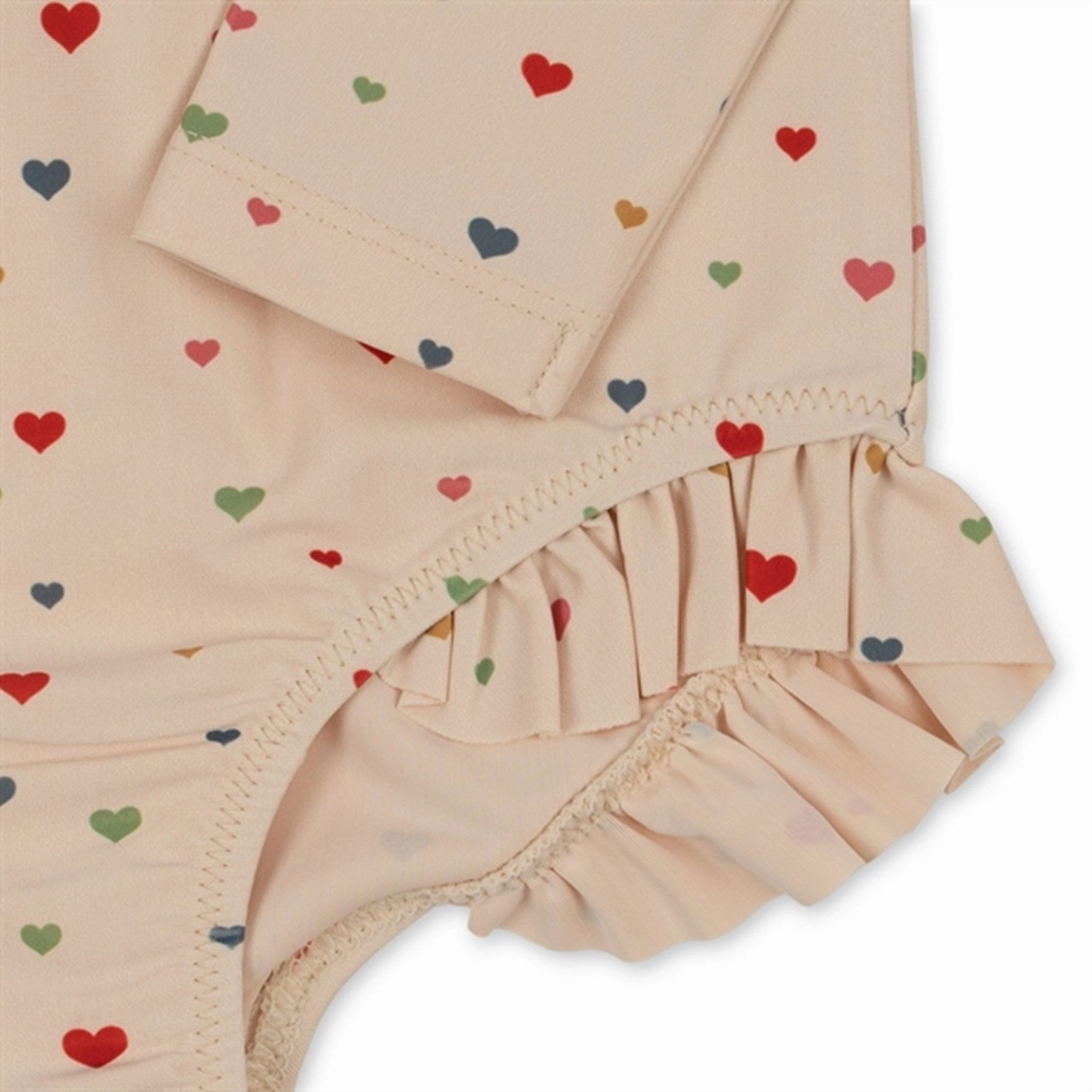 Eco Friendly Nylon Flexible Back Design Konges Sl?jd Multi Hearts Manuca Frill Swimsuit
