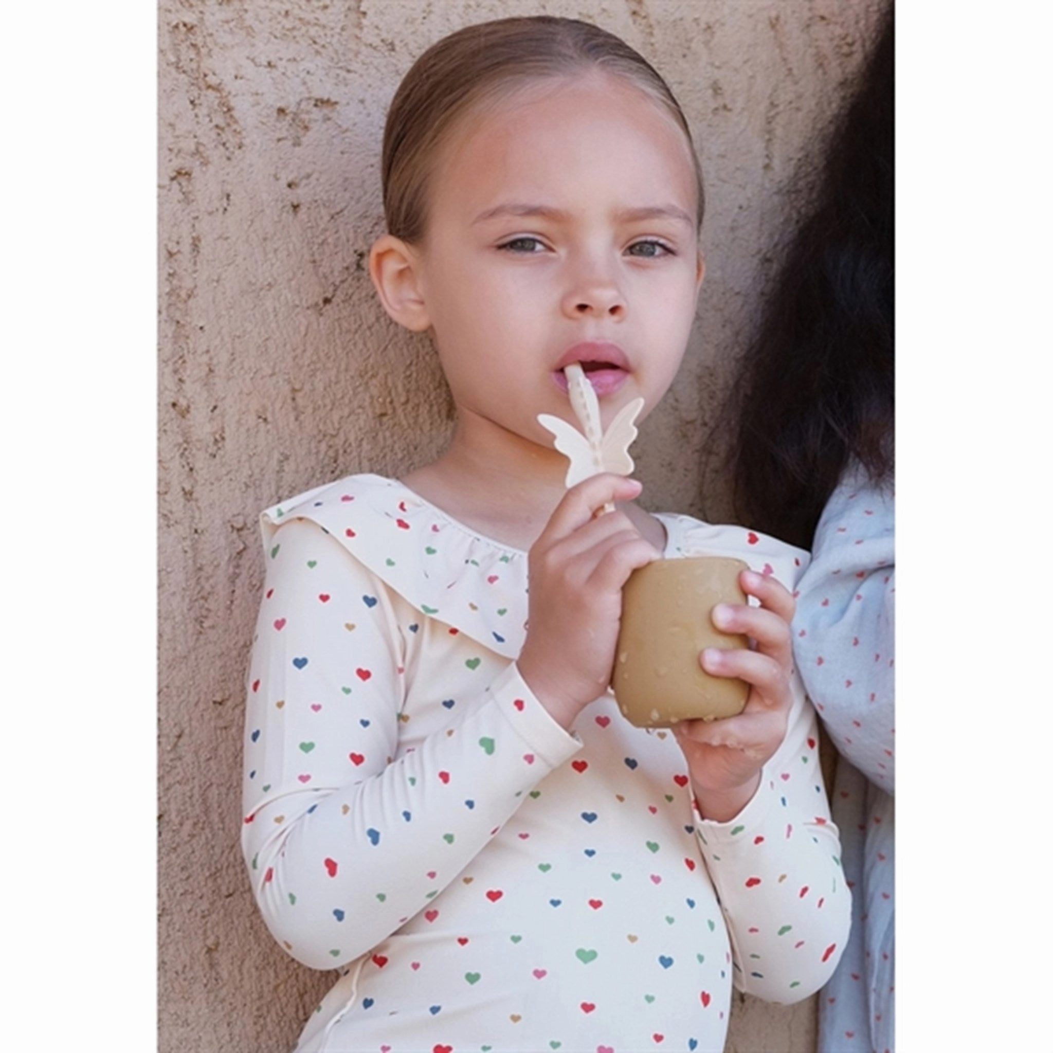 Cross Back Design Konges Sl?jd Multi Hearts Manuca Frill Swimsuit