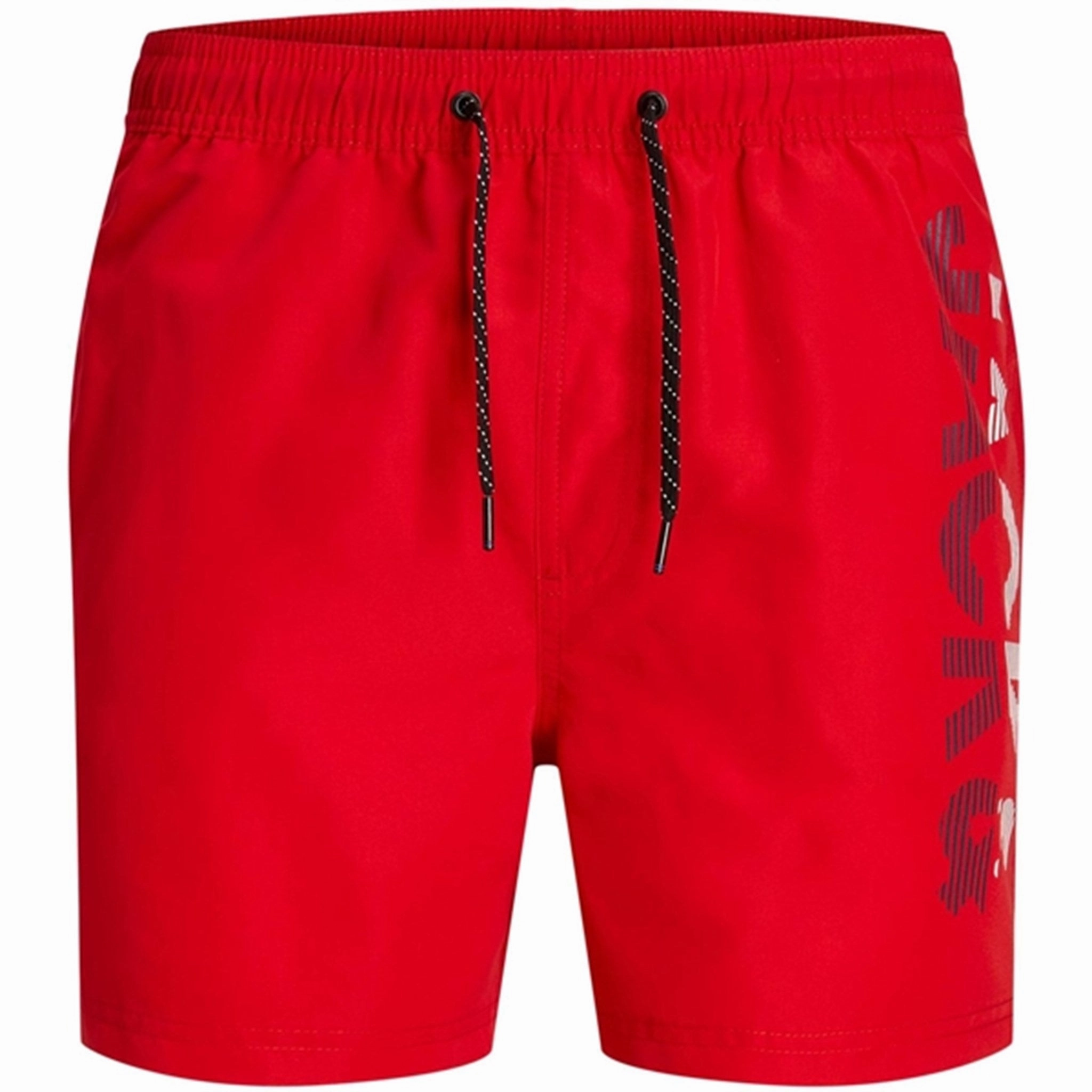 Jack & Jones Junior Chinese Red Fiji Swim Trunks Spice Logo 4 Way Stretch