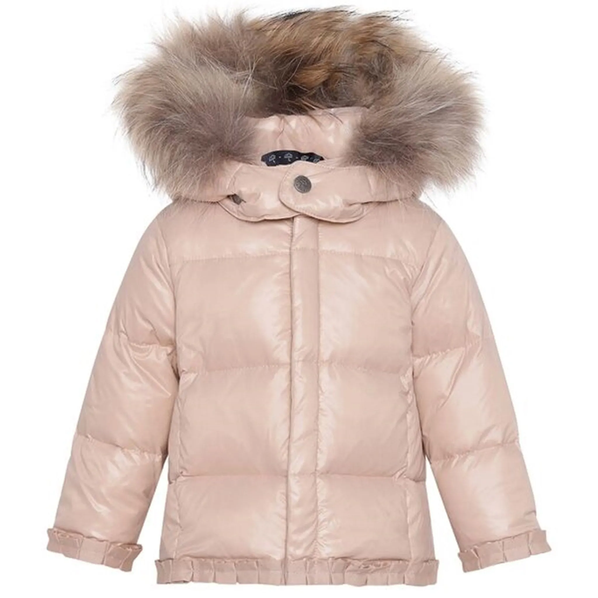 Ver de Terre Featherlight Baby Dunfrakke m. Pels Mahogany Rose Hip-Length