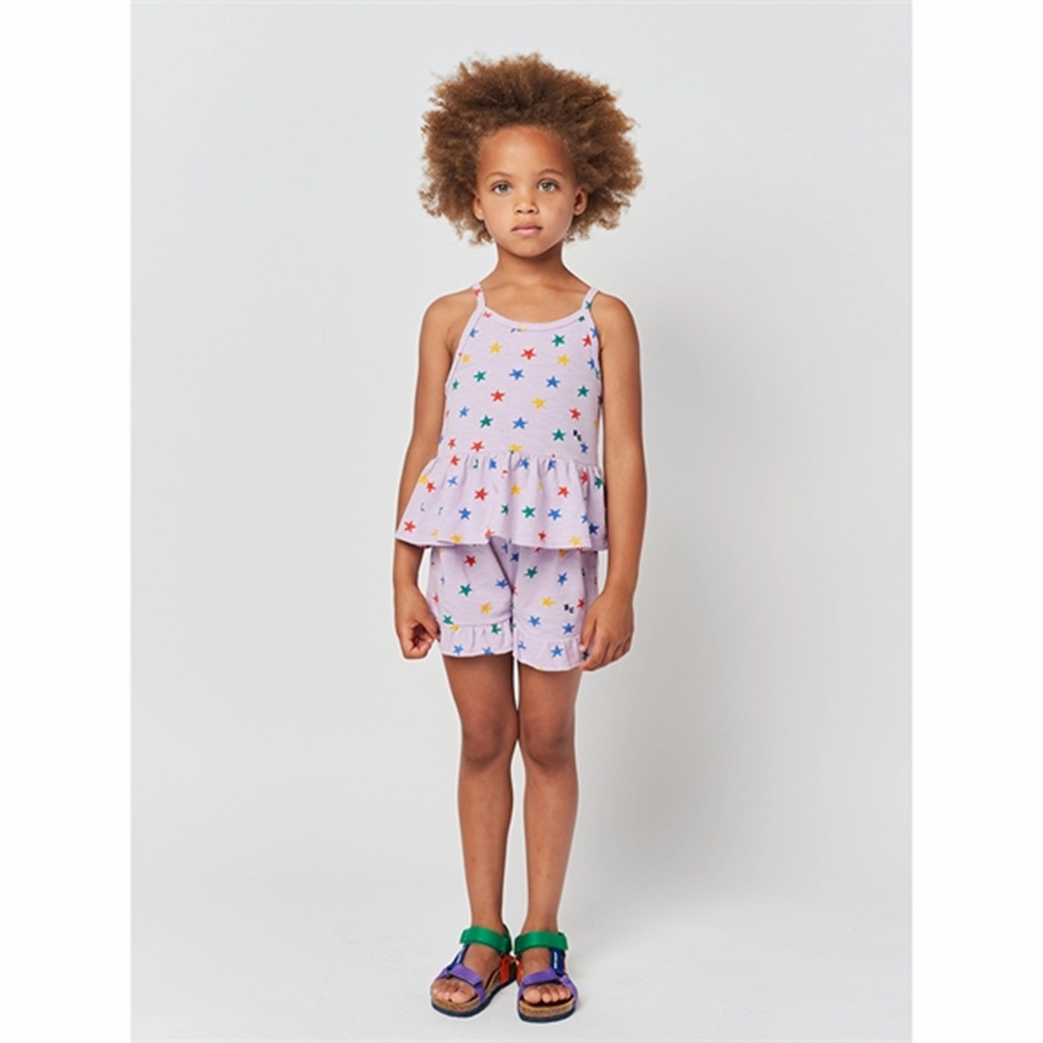 Bobo Choses Lavender Multicolor Stars All Over Ruffle Shorts Sporty Edge
