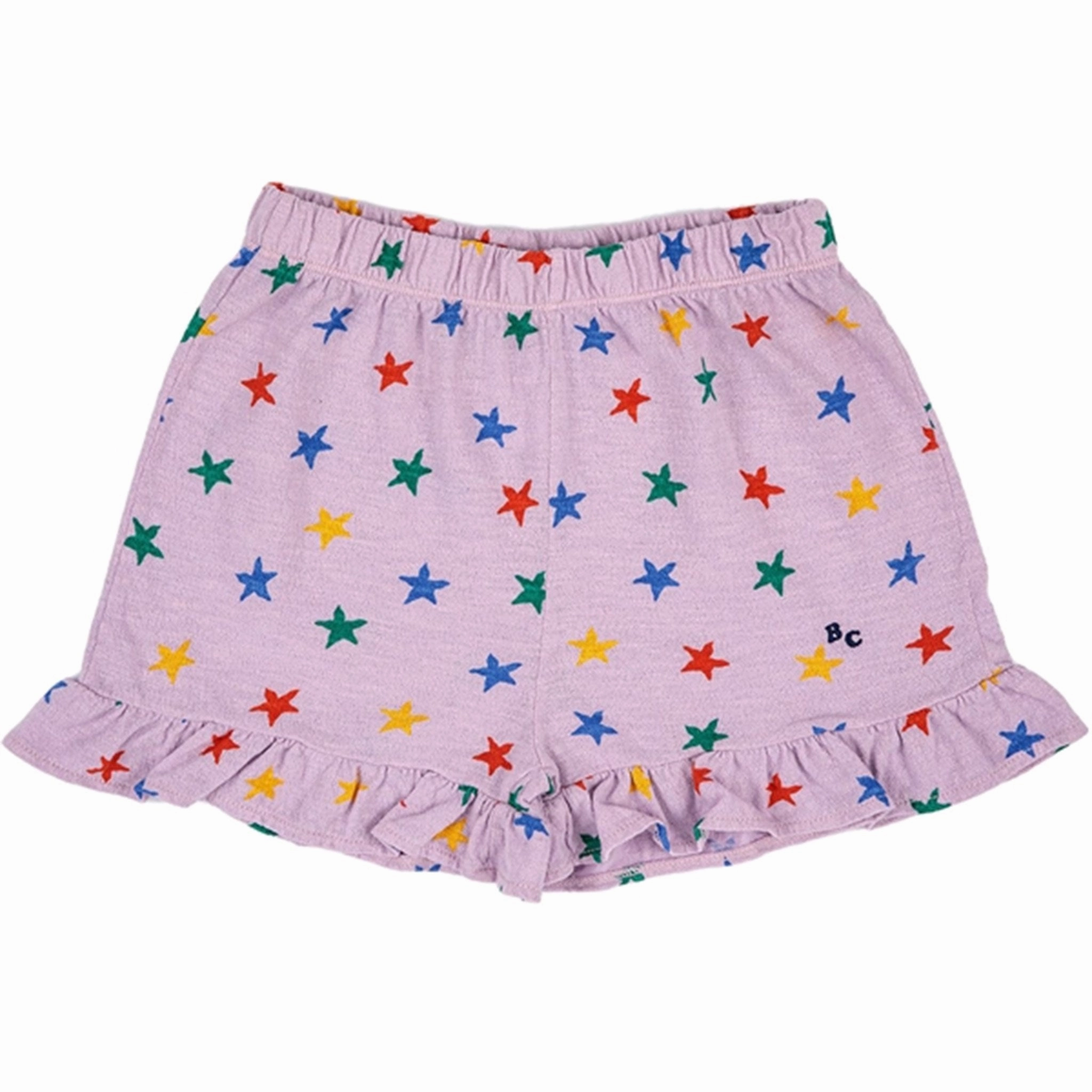 Bobo Choses Lavender Multicolor Stars All Over Ruffle Shorts RecycledPolyester