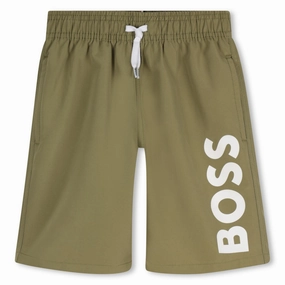 Hugo Boss Dark Green Swim Shorts Ocean Style