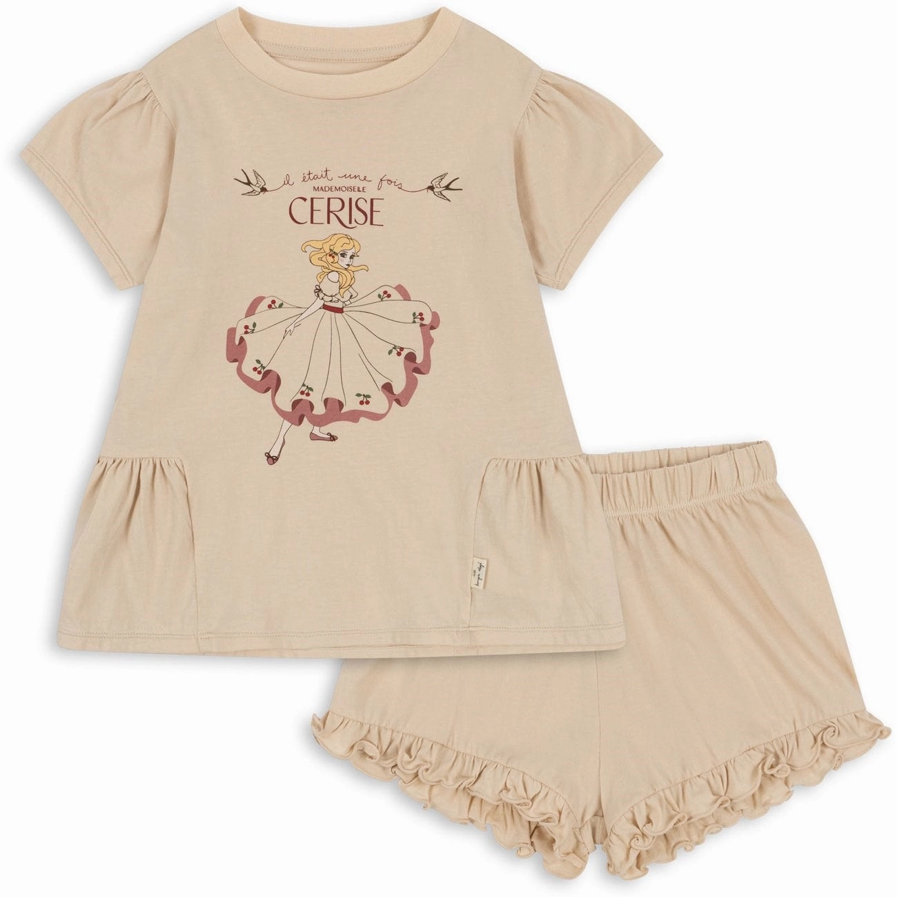 Konges Sl?jd Smoke Gray Famo Frill Set Stretch Woven Fabric Relax Fit