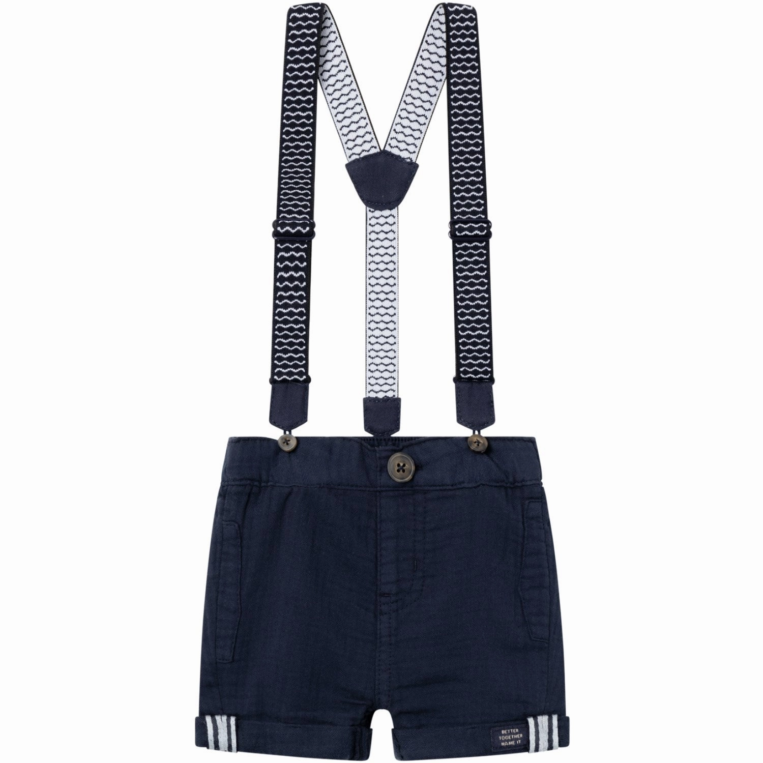 Name It Dark Sapphire Ben Baggy Twill Shorts Personalized