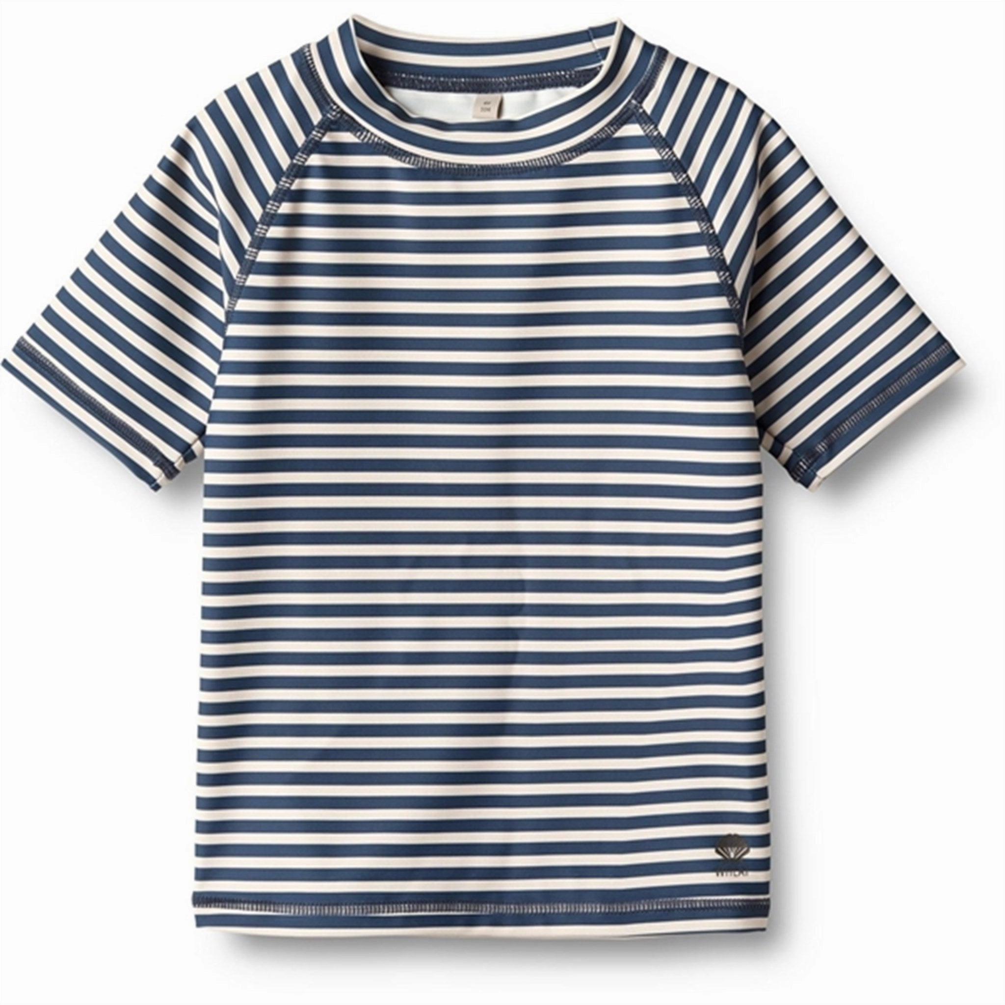 Ruching Details Wheat Indigo Stripe Swim T-shirt Jackie