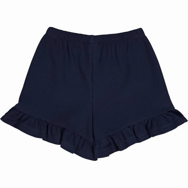 Athletic Cut Soft Waist M??sli Night Blue Waffle Frill Shorts