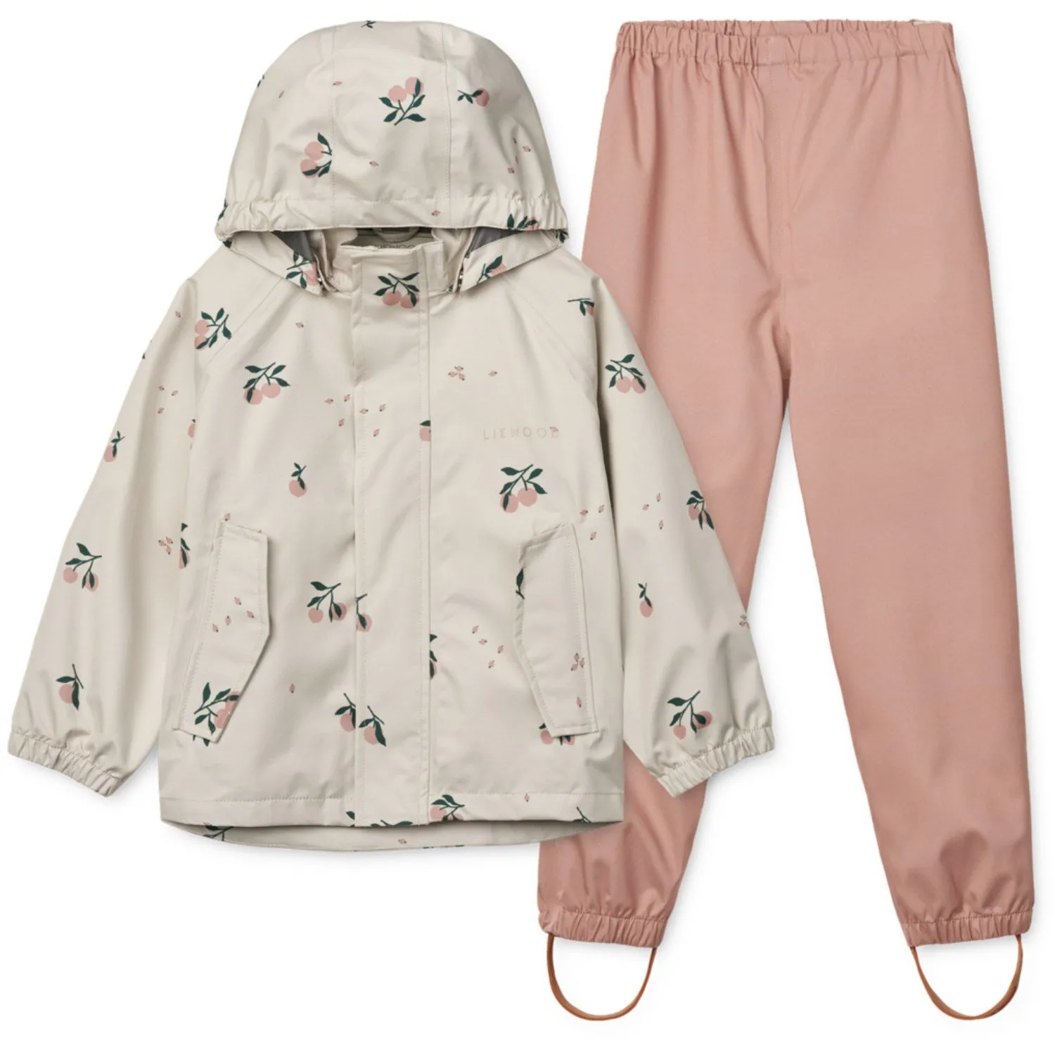 LIEWOOD Peach / Sea Shell Pedia Rainwear Set Outdoor Errand Gear
