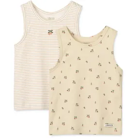 summer clothing LIEWOOD Mini Peach Sea Shell / Stripe Mix Faris Printed Tank Top 2-Pack