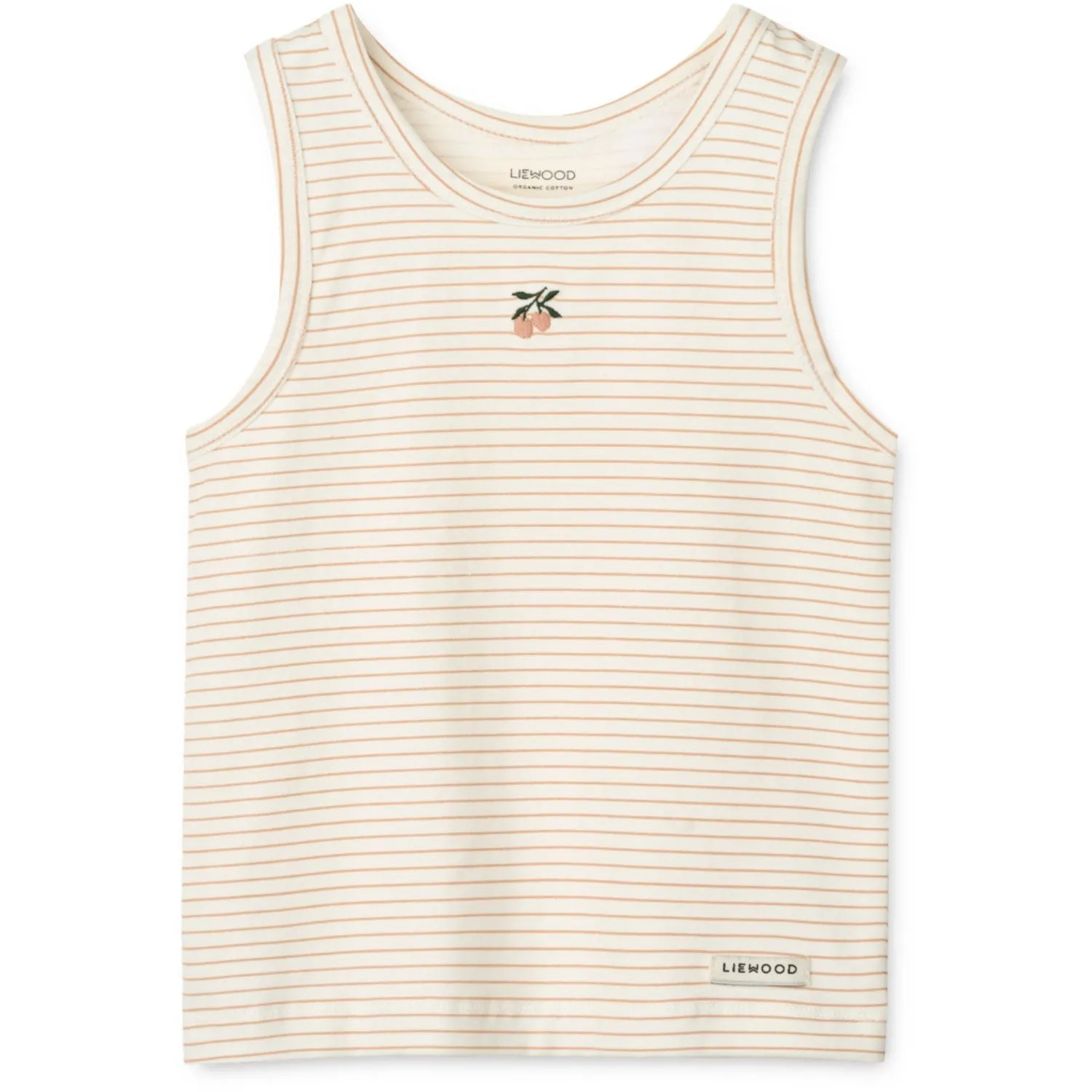 Laser Cut Ventilation Holes hollowness LIEWOOD Mini Peach Sea Shell / Stripe Mix Faris Printed Tank Top 2-Pack
