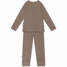 Warm Base Stay Soft That's Mine Brown Melange Christer Homewear Set
