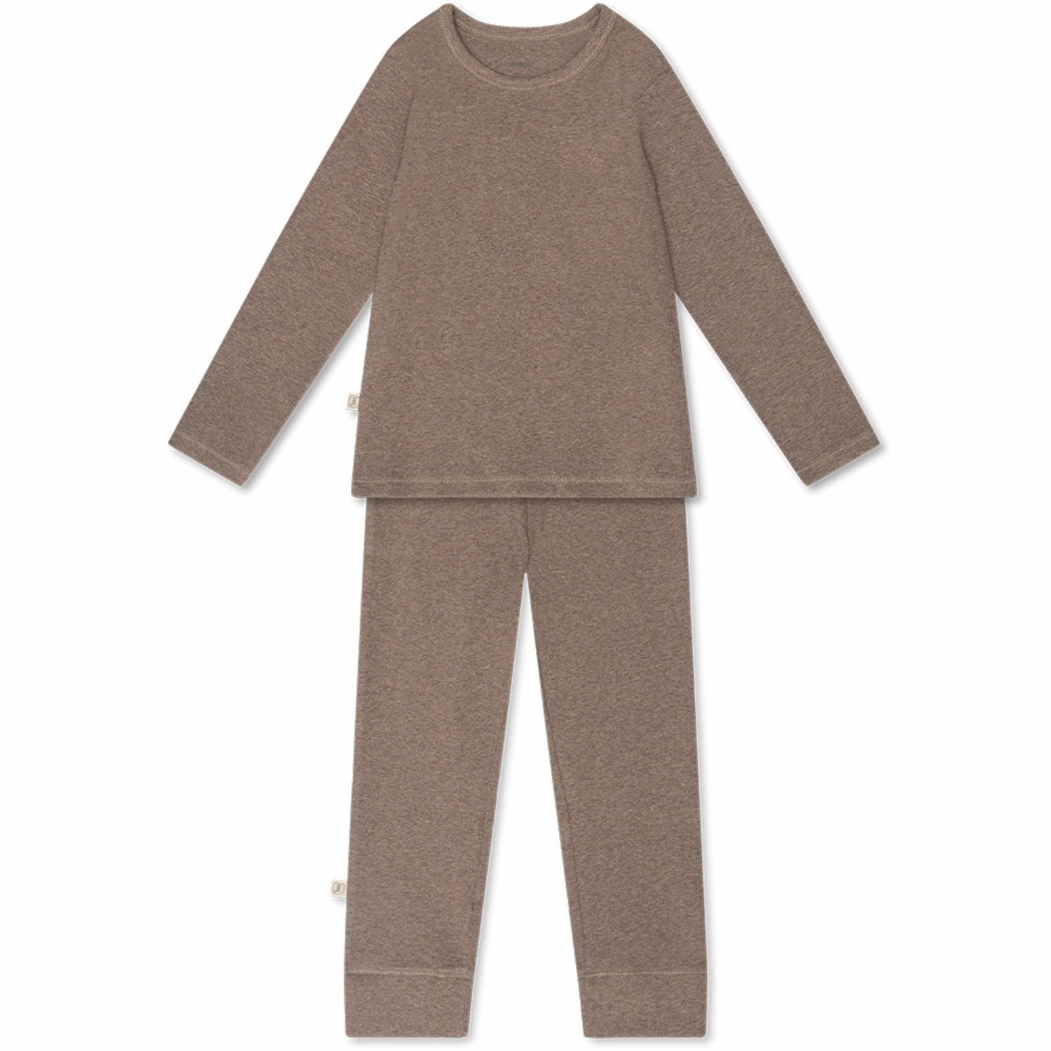 That's Mine Brown Melange Christer Homewear Set Fuzzy Feel Thermal Insulation Layer