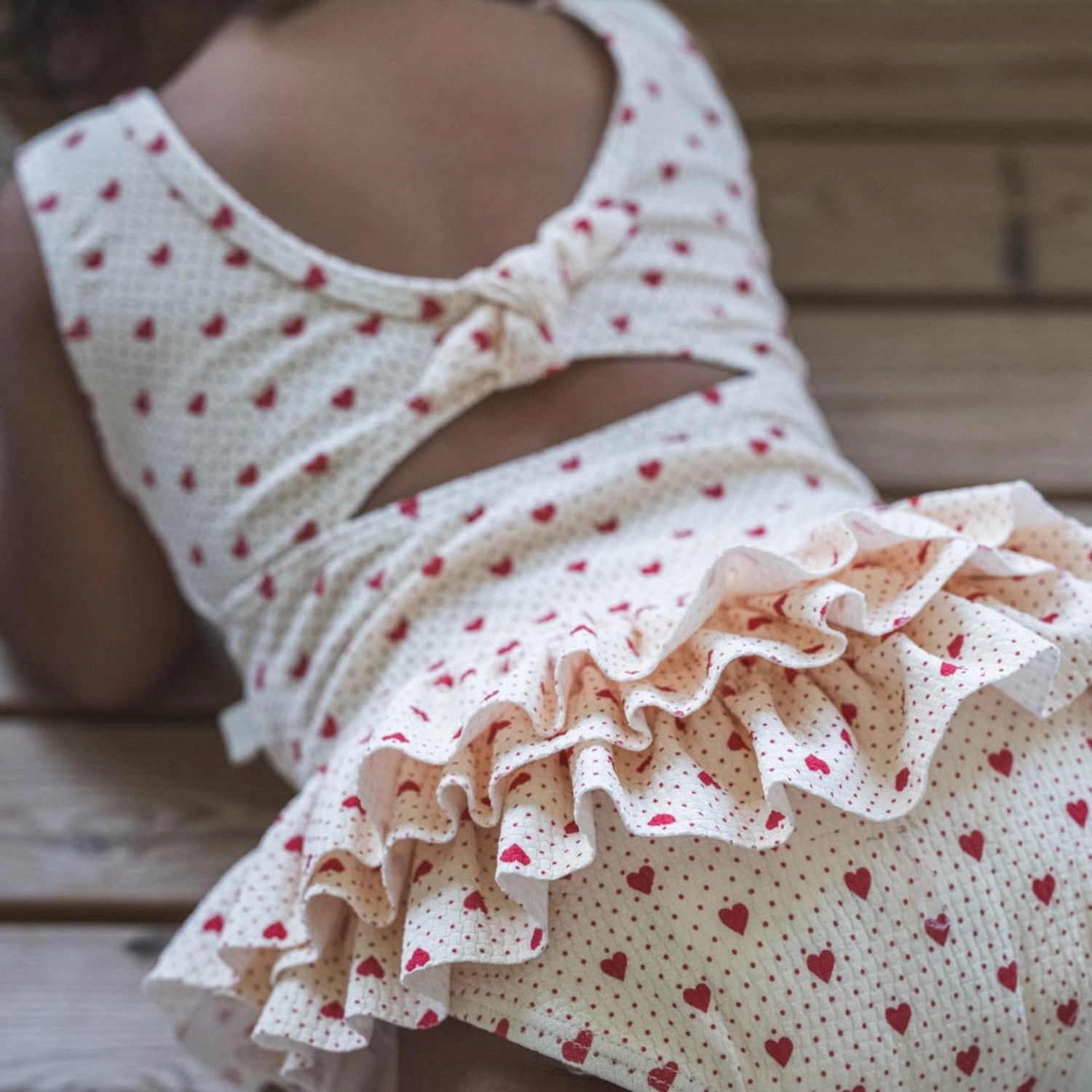 That's Mine Lots Of Love Red Safina Swimsuit UV Blocking Layer