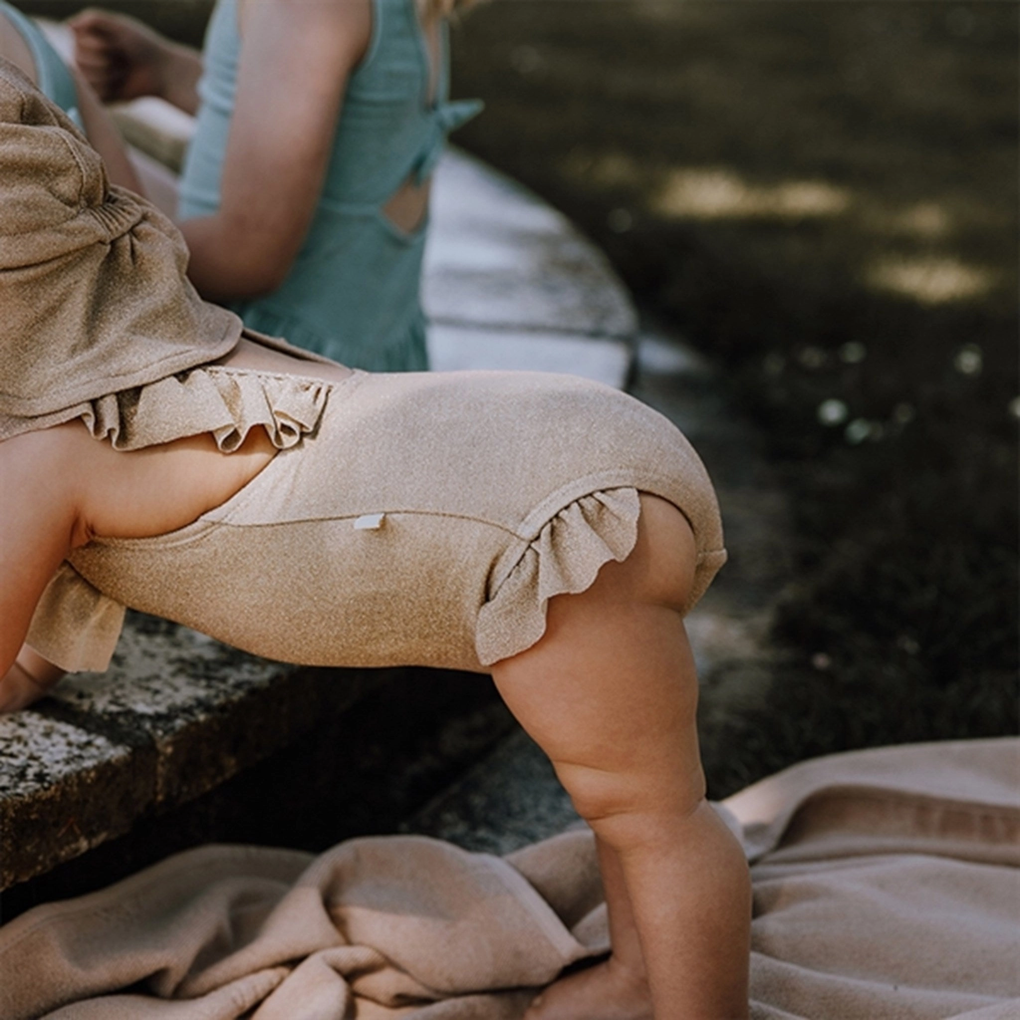 That's Mine Summer Glow Gabbi Swim Suit UV Protective Material Rash Guard Layer