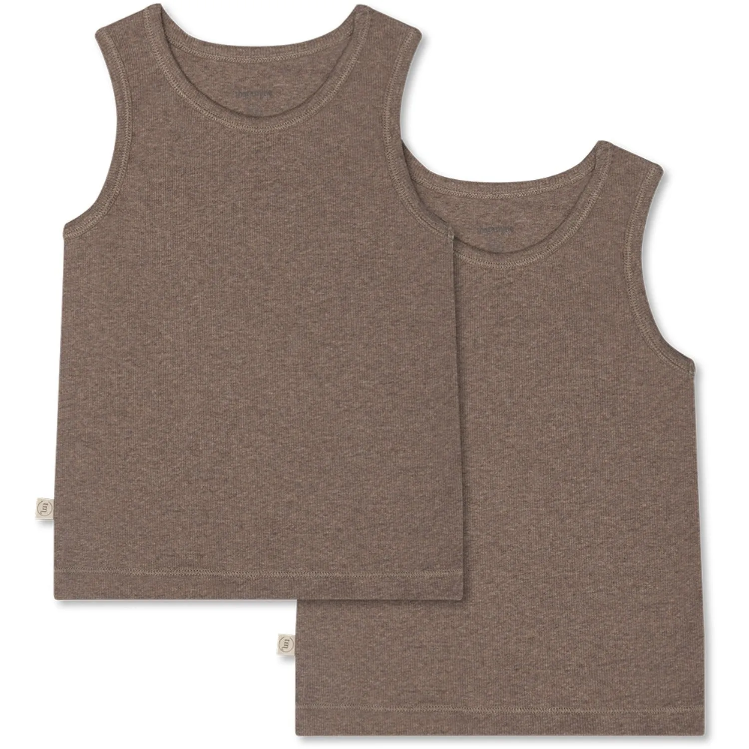 That's Mine Brown Melange Cuno Tanktop 2-Pack Oval